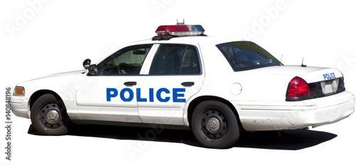 Police car with lightbar. isolated