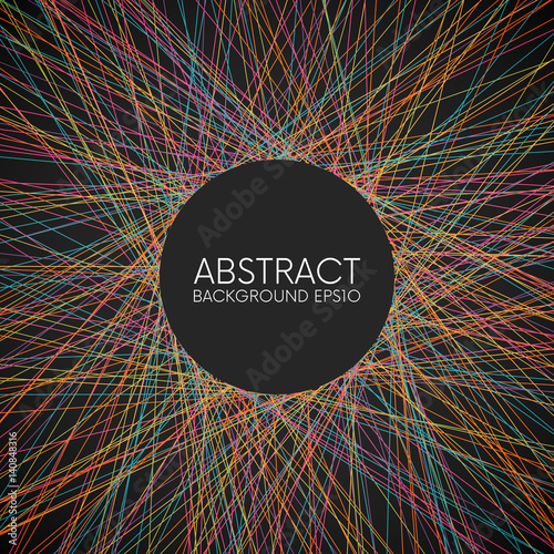Abstract colorful random thin lines background with place for your content photo