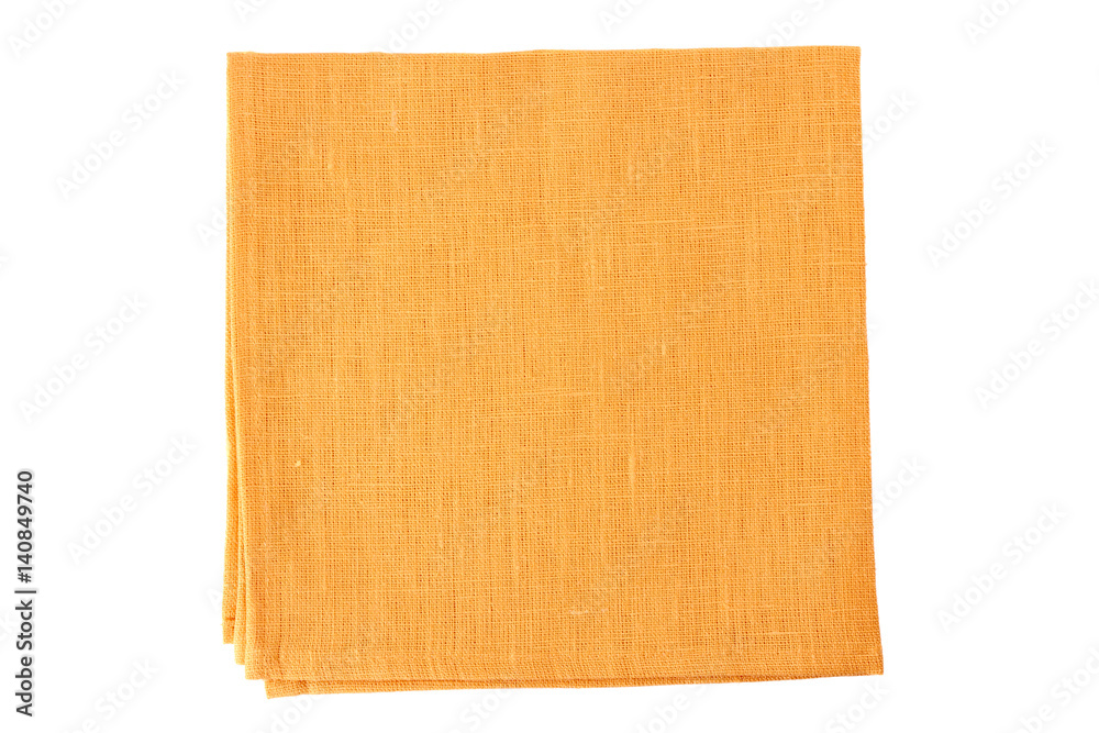 Pale orange textile napkin on white Pale orange textile napkin on white
