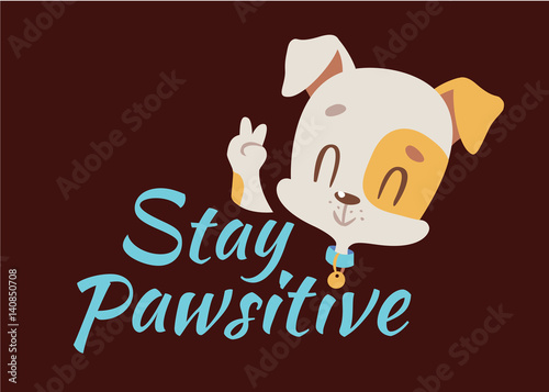 Vector positive dog cartoon illustration