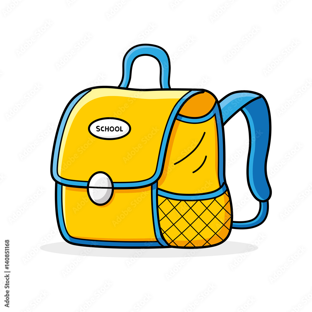 Satchel packed with school supplies, college or - Stock Illustration  [68906521] - PIXTA