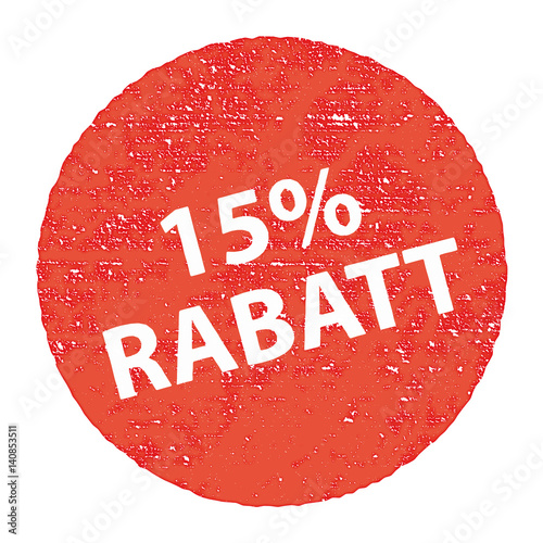 Stempel 15% Rabatt, rot 