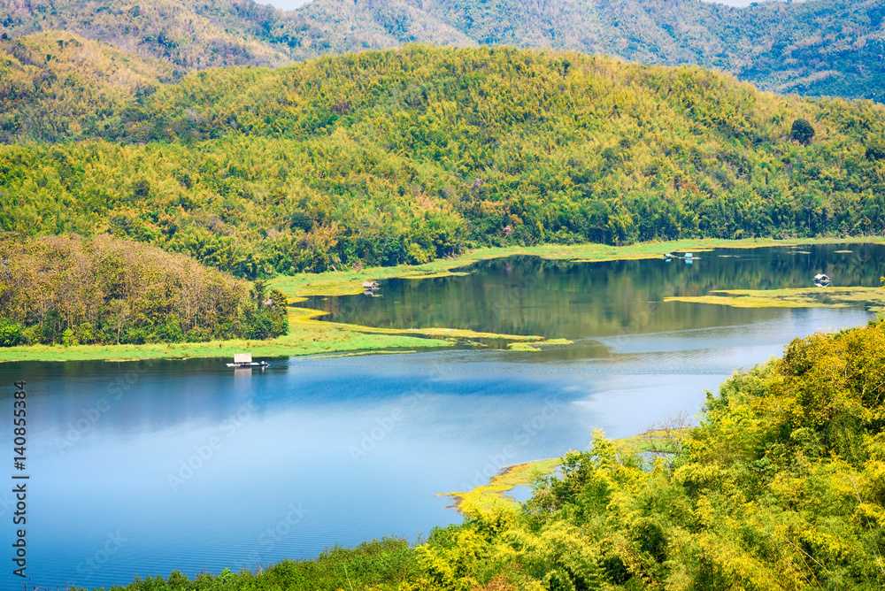 scenery of huaykrating reservoir in leoi province ,thailand