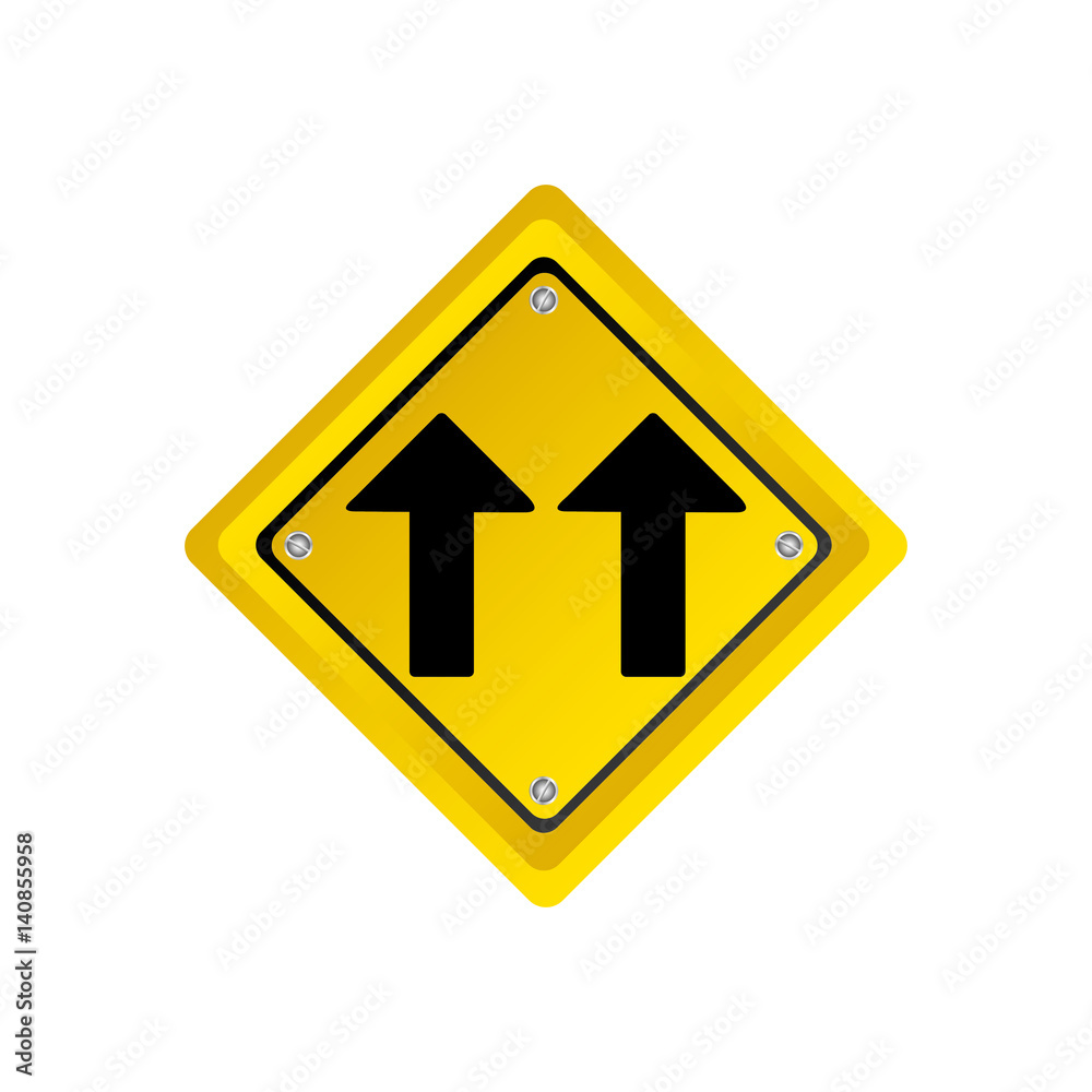 metallic realistic yellow diamond shape frame same direction arrow road traffic sign vector illustration metallic realistic yellow diamond shape frame same direction arrow road traffic sign vector illustration