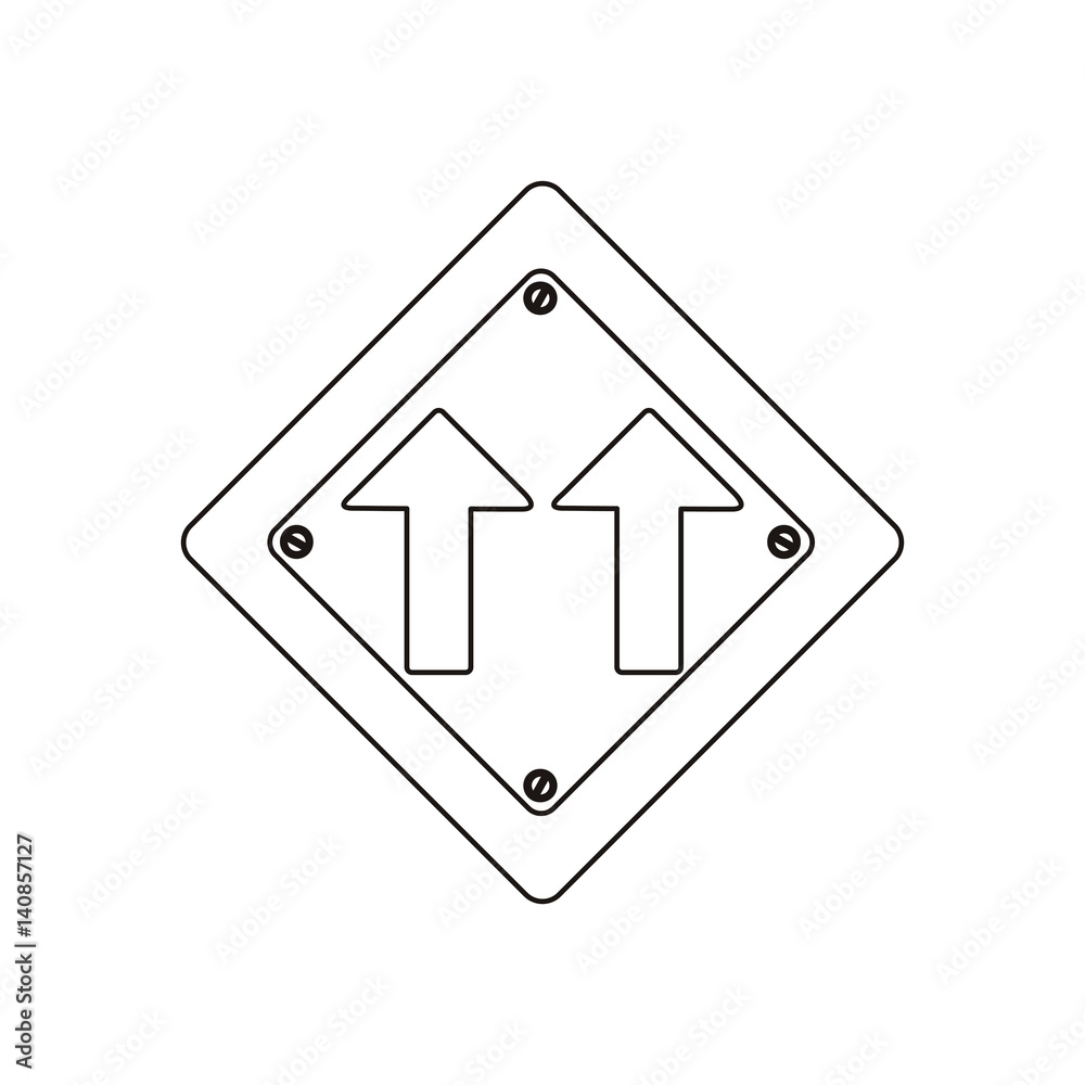 silhouette metallic diamond shape frame same direction arrow road traffic sign vector illustration silhouette metallic diamond shape frame same direction arrow road traffic sign vector illustration