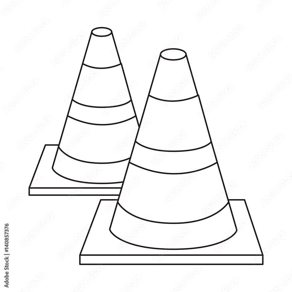 silhouette striped couple traffic cone flat vector illustration silhouette striped couple traffic cone flat vector illustration