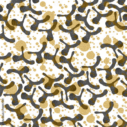 Gold glittering pattern. Abstract golden ornament