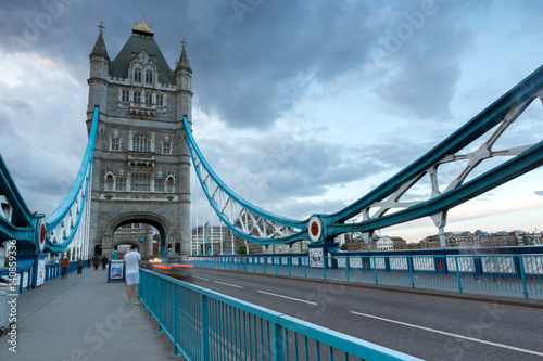 LONDON, ENGLAND - JUNE 15 2016: Sunset view of Tower Bridge in London, England, Great Britain