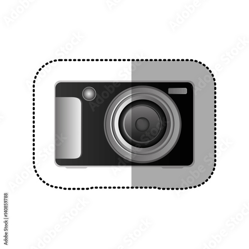 black technologic digital camera icon, vector illustration design