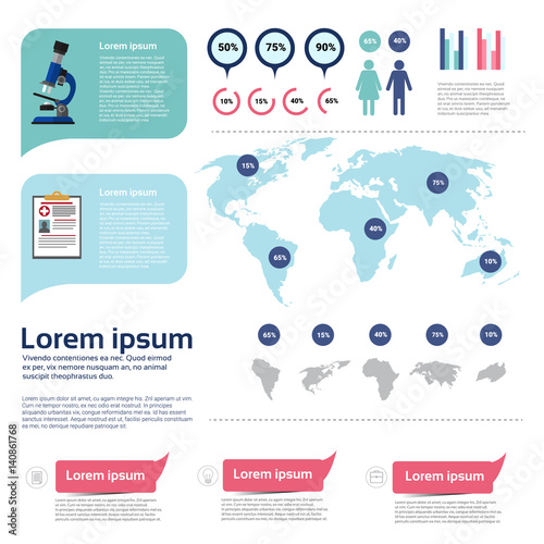 Health Medicine Infographics Information Banner With Copy Space Vector Illustration