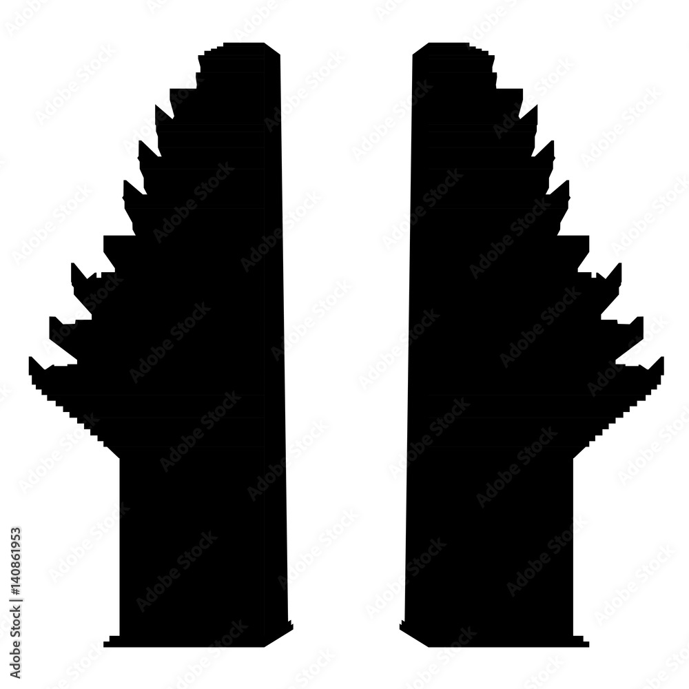 Silhouette of east Java Gapura, Indonesia (Traditional Palace Gate ...
