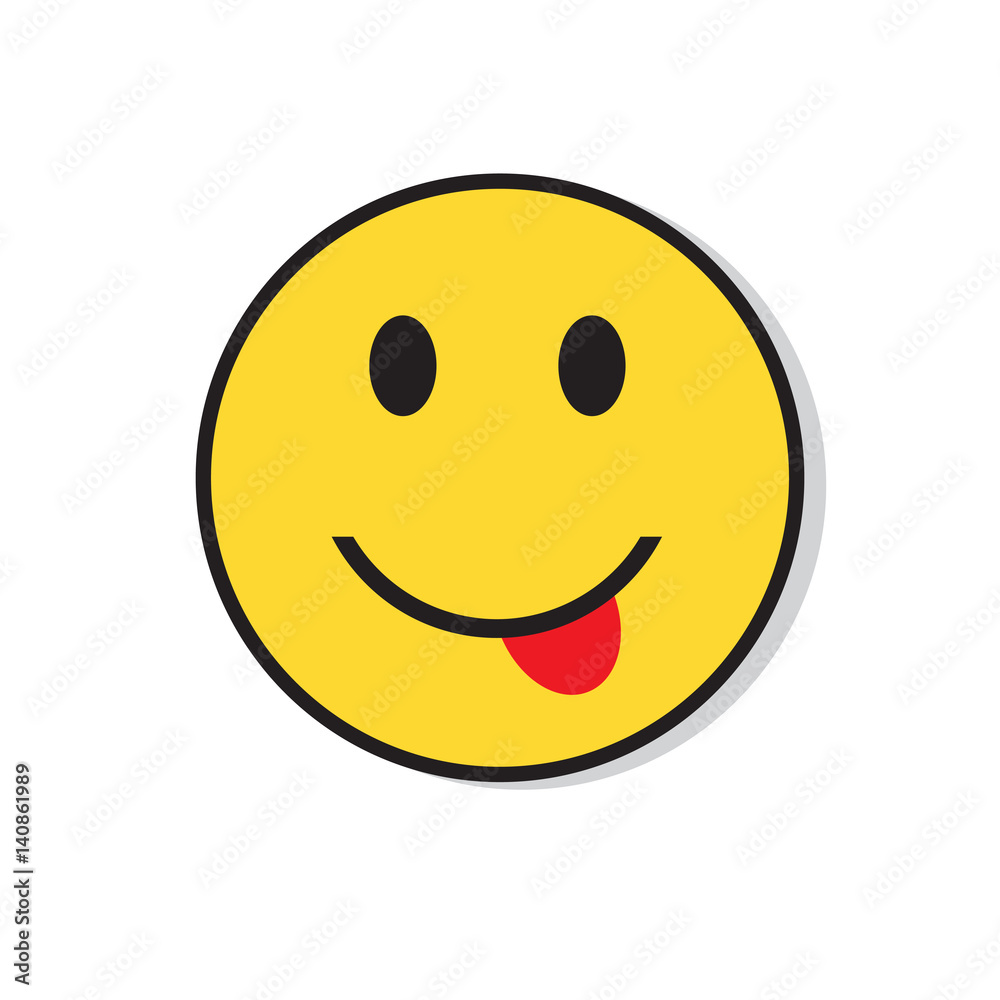 Yellow Smiling Face Positive People Emotion Icon Flat Vector Illustration Yellow Smiling Face Positive People Emotion Icon Flat Vector Illustration