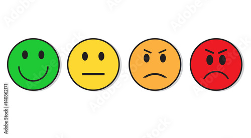 Smiling Face Evaluation Positive And Negative Feedback