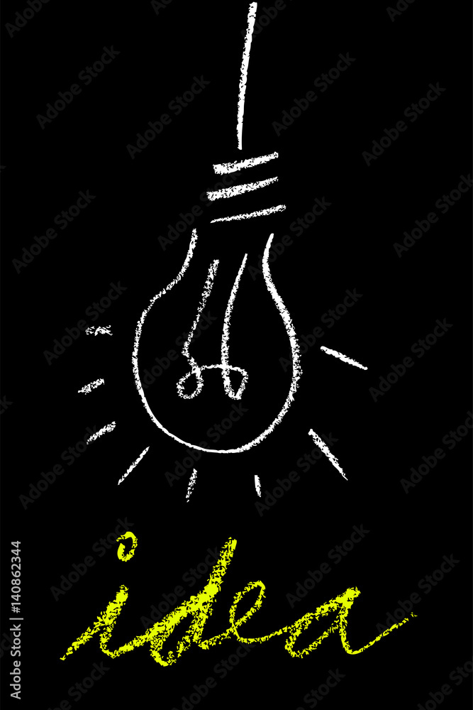 Crayon Sketch Bulb - Idea, at Black Background
Crayon Sketch Bulb - Idea, at Black Background