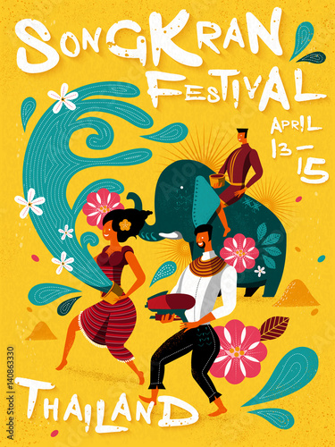 songkran festival illustration
