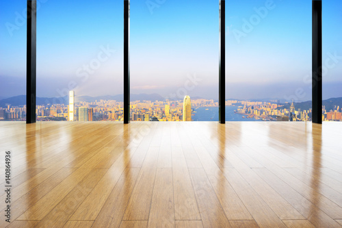 empty wooden floor with background