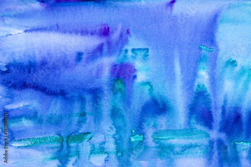 Flowing watercolors in blue