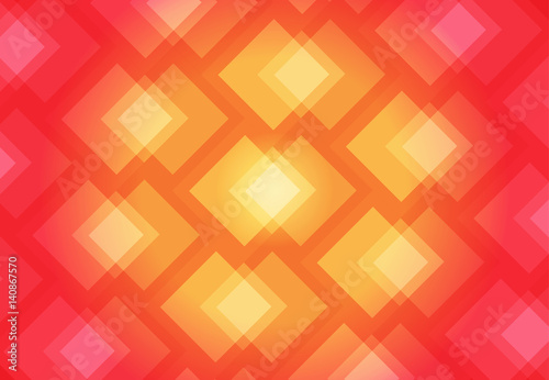 Orange abstract background vector art of overlap of colorful squares.