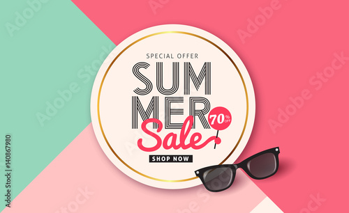 Summer sale background layout for banners,Wallpaper,flyers, invitation, posters, brochure, voucher discount.Vector illustration template.