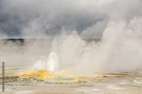 Close-up of Spasm Geyser in Yellowstone National Park
