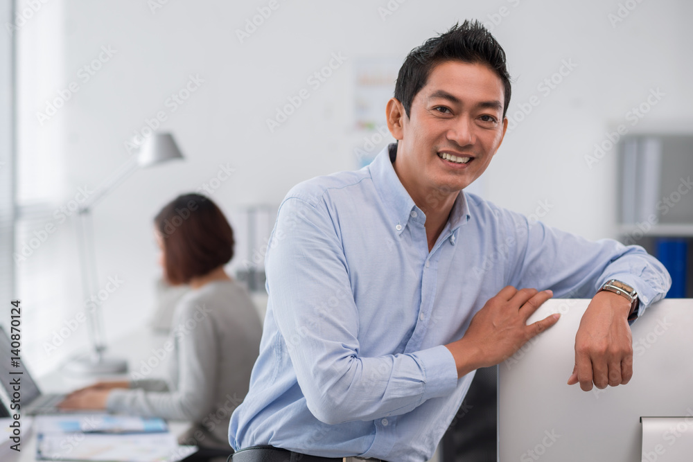 Fototapeta premium Cheerful business executive