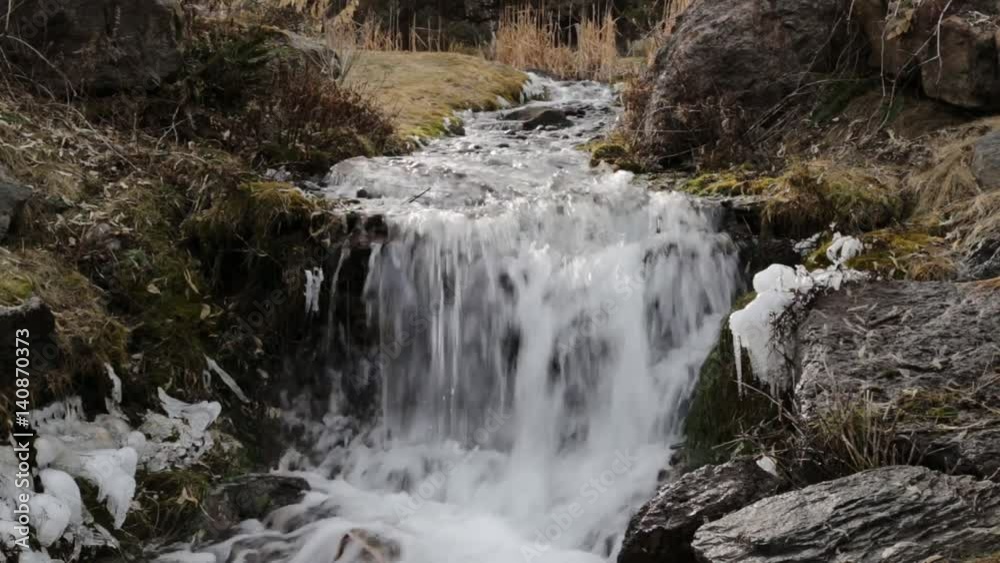 Flowing water in river in Spring Flowing water in river in Spring