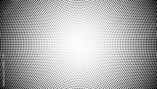 Halftone pattern background with radial effect, round spot shapes, vintage or retro graphic with place for your text. Halftone digital effect. photo