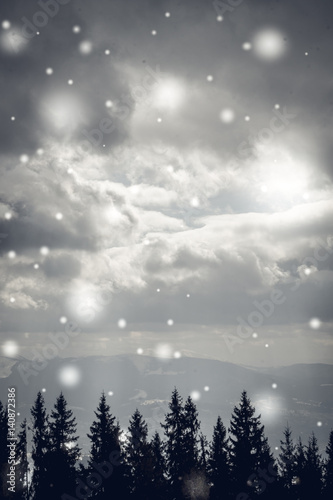 Снегопад в горах. Путешествие в Карпатские горы © konoplizkaya