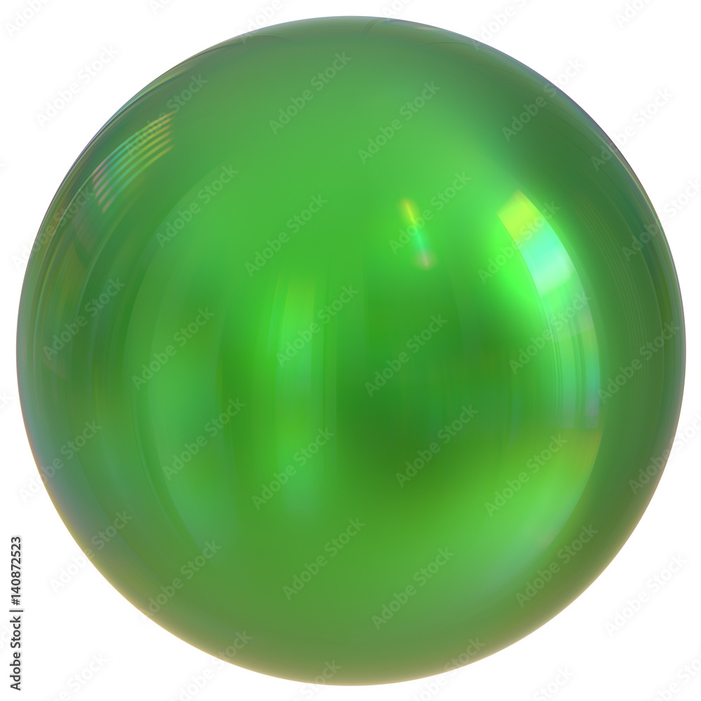 Green sphere round button ball basic circle geometric shape solid figure simple minimalistic atom element single drop shiny glossy sparkling object blank balloon icon. 3d render illustration Green sphere round button ball basic circle geometric shape solid figure simple minimalistic atom element single drop shiny glossy sparkling object blank balloon icon. 3d render illustration