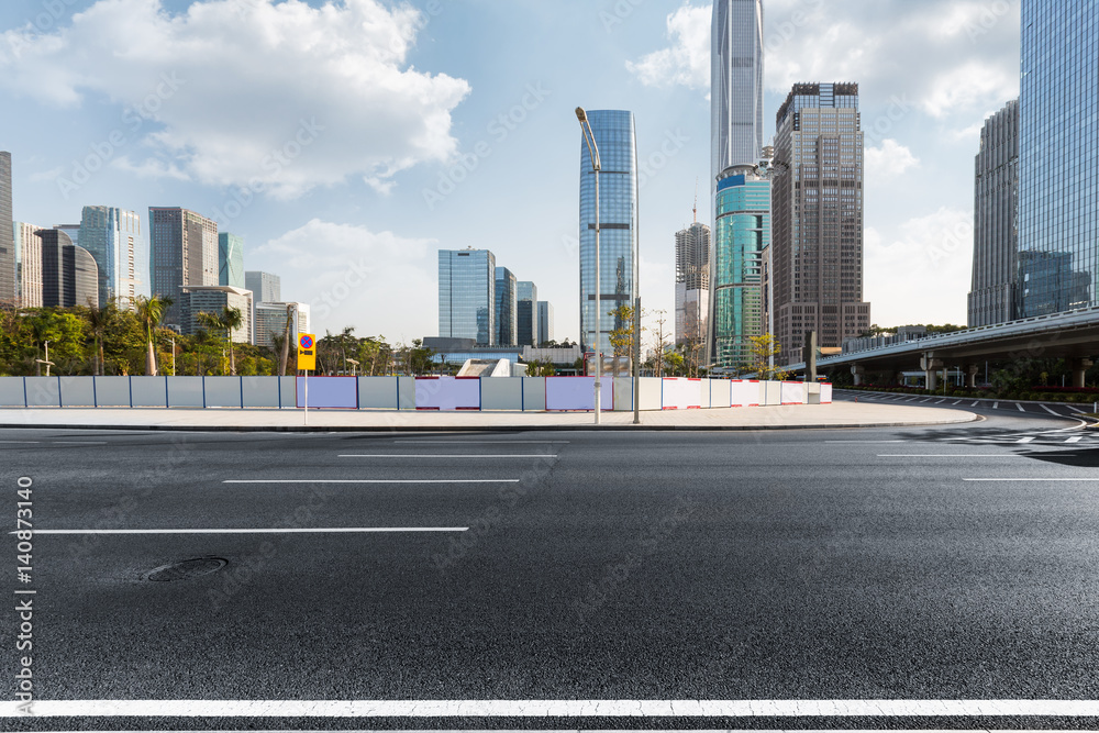 urban traffic with cityscape in city of China.