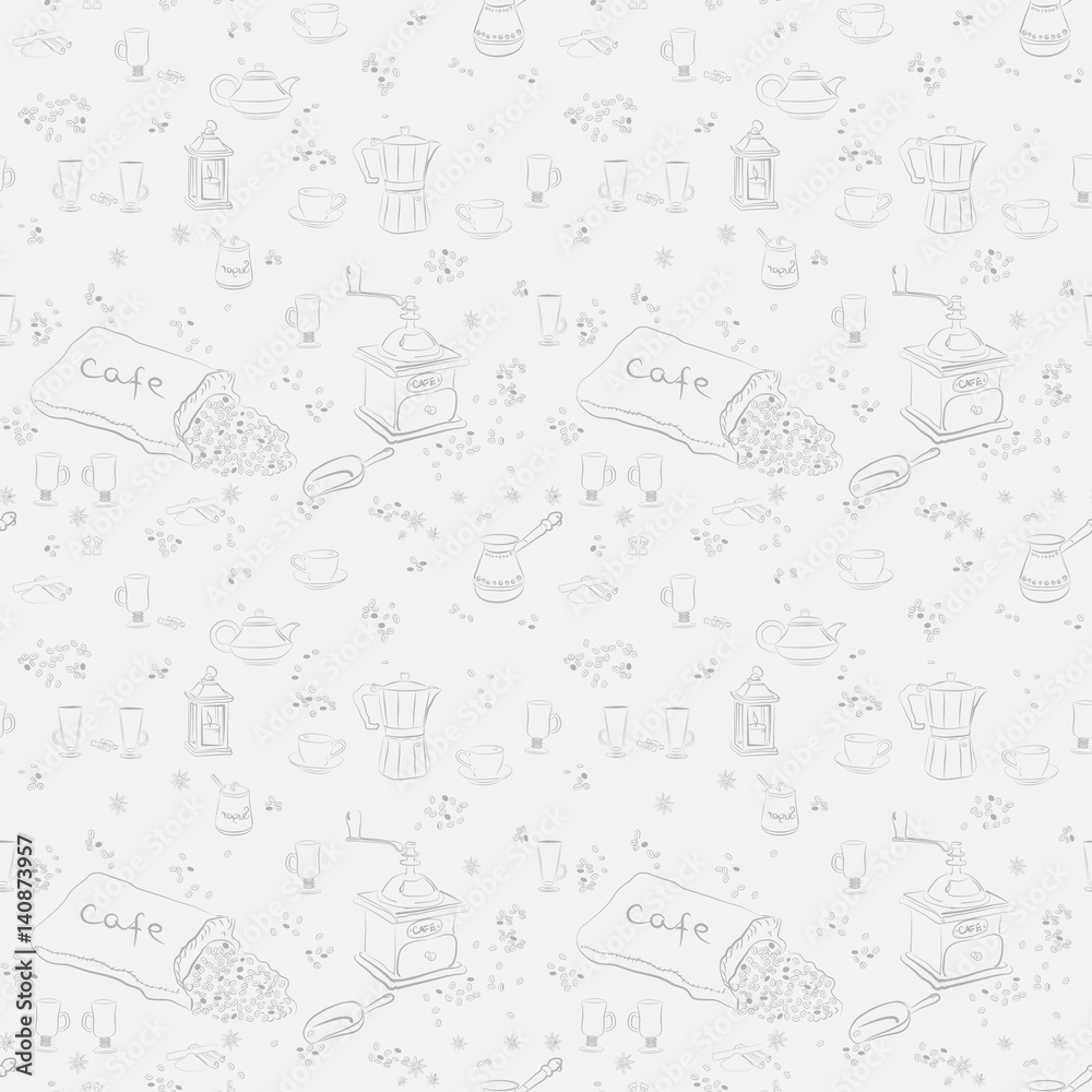 Obraz premium Coffee Sketch Background