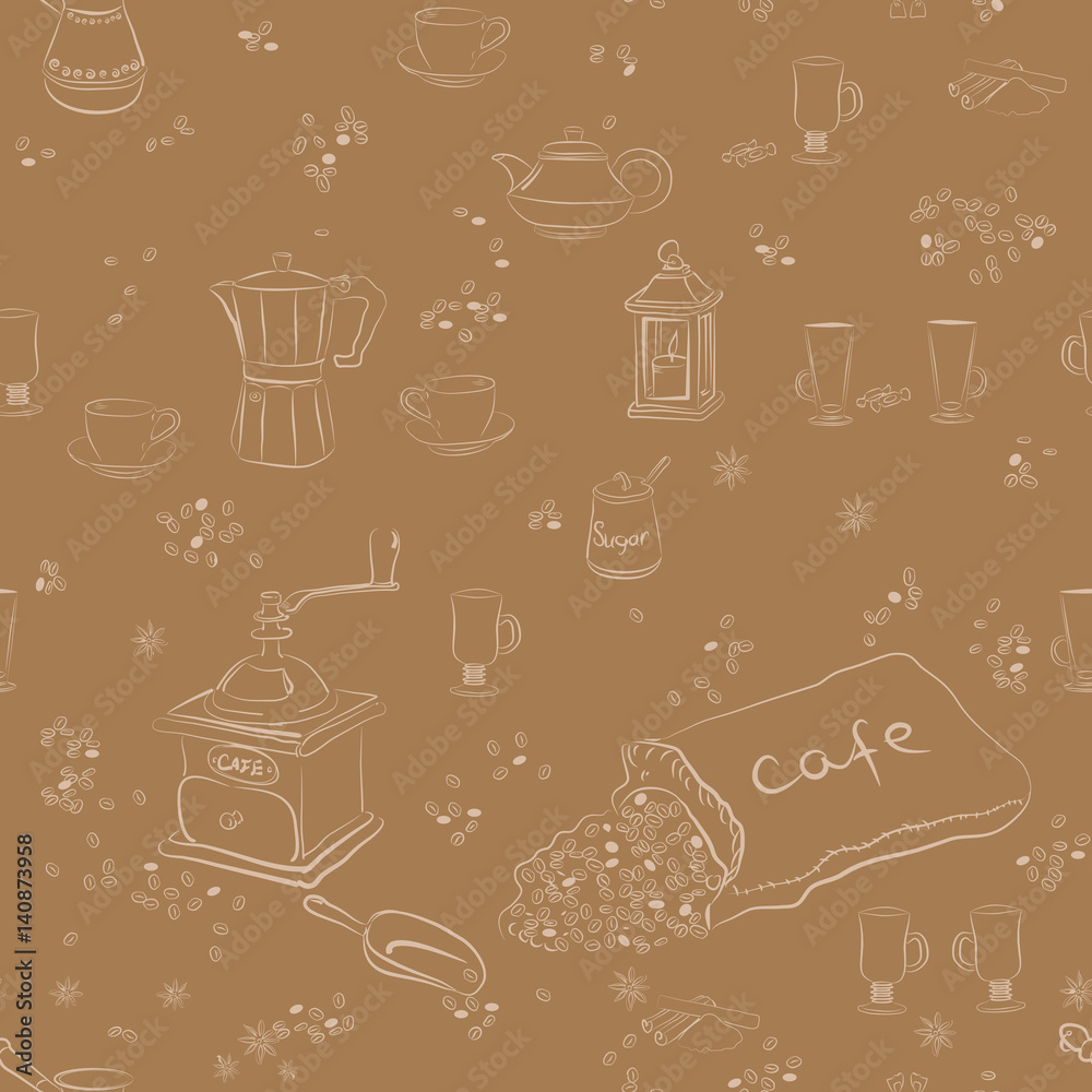 Coffee Sketch Background
