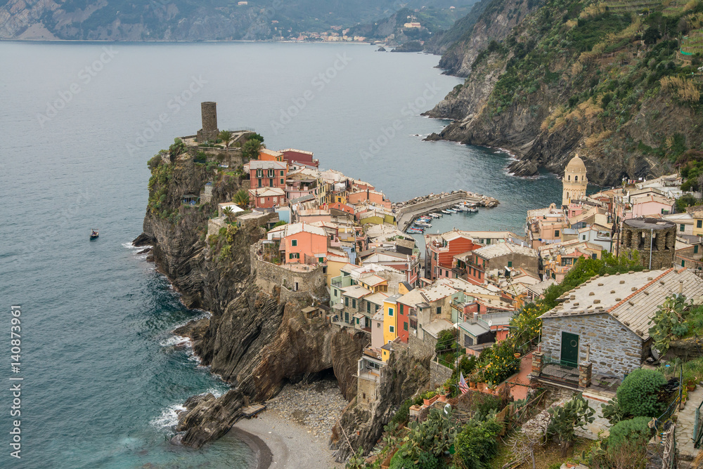 Scenic and colorful Cinque terre village in Italy
