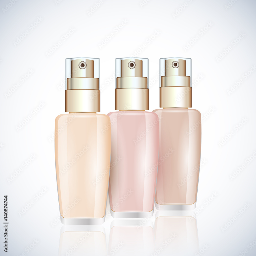 realistic glass bottle with foundation realistic glass bottle with foundation