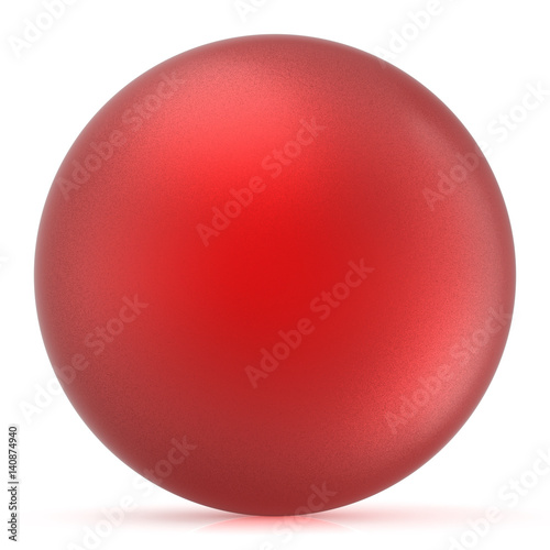 Red sphere round button ball basic matted circle geometric shape solid figure simple minimalistic atom single drop object blank balloon design element. 3D render illustration isolated