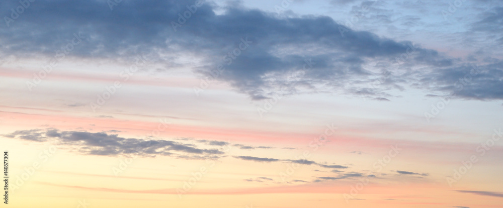 Fototapeta premium Cloud sky at sunset.