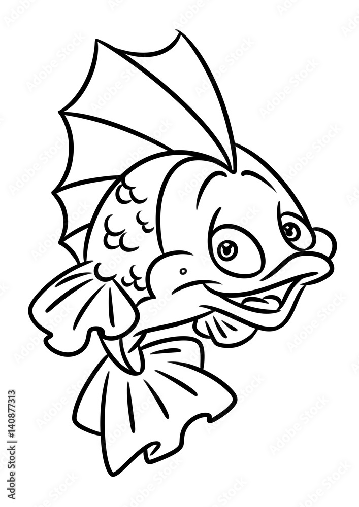 fish coloring page cartoon Illustrations isolated image animal character fish coloring page cartoon Illustrations isolated image animal character