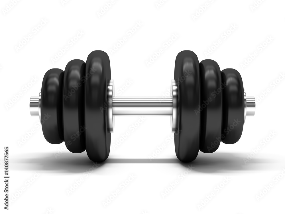 Dumbbell over white background. 3D rendering Dumbbell over white background. 3D rendering