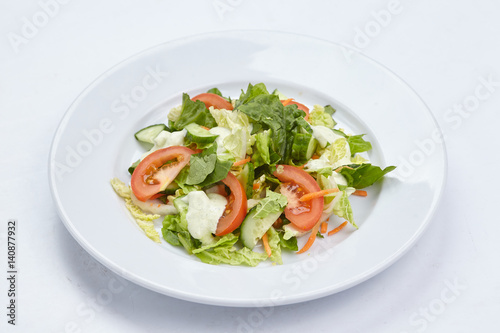 salad on the white background