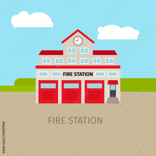 Colored fire station building