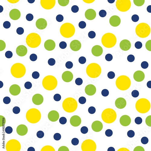 Seamless Lemon Lime and Blueberry PolkaDot Pattern