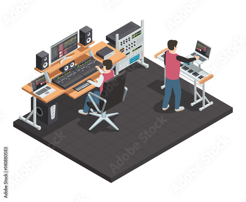 Sound Engineer Isometric Workplace