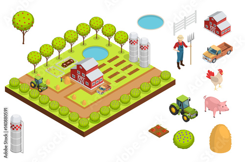 Farm Isometric Composition