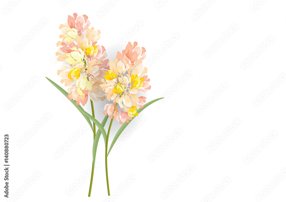  bouquet of yewllow pastel  on  background,vector illustration