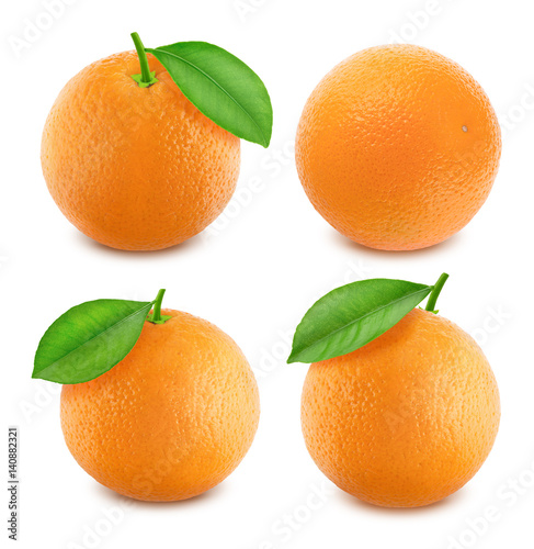 Oranges set isolated on white background