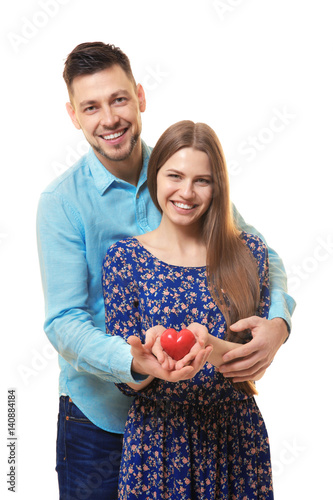 Happy young couple with sma...