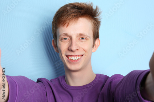 Teenager in casual clothes ...