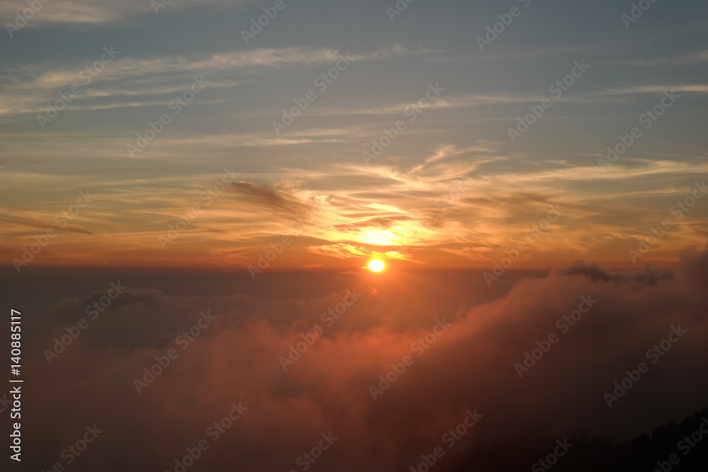 Golden Sunrise at Mount Prau