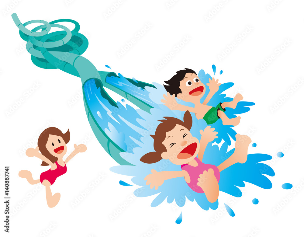 プール ウォータースライダー 水泳 Stock イラスト Adobe Stock