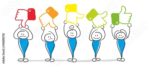 Stick Figure Series Blue / Social Media Daumen Bewertung